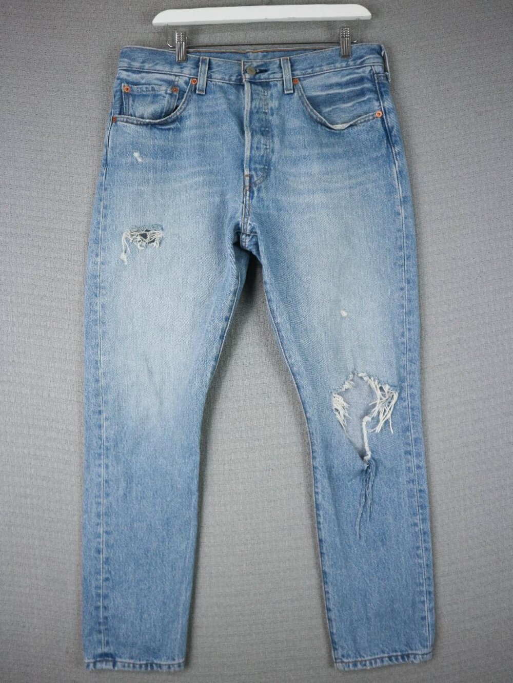Levis 501 S Womens Distressed Light Wash Denim Jeans  31x28